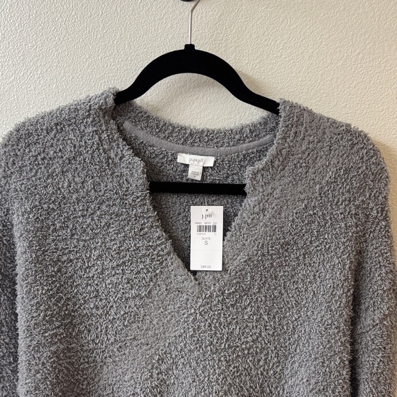BNWT J. Jill Charcoal V-Neck Sweater - Picture 3 of 5